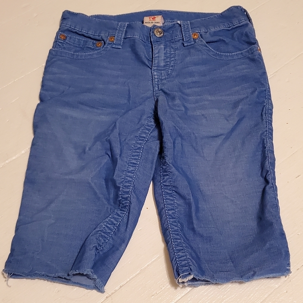 True Religion Boys Soft Cords Cutoff Shorts, 12